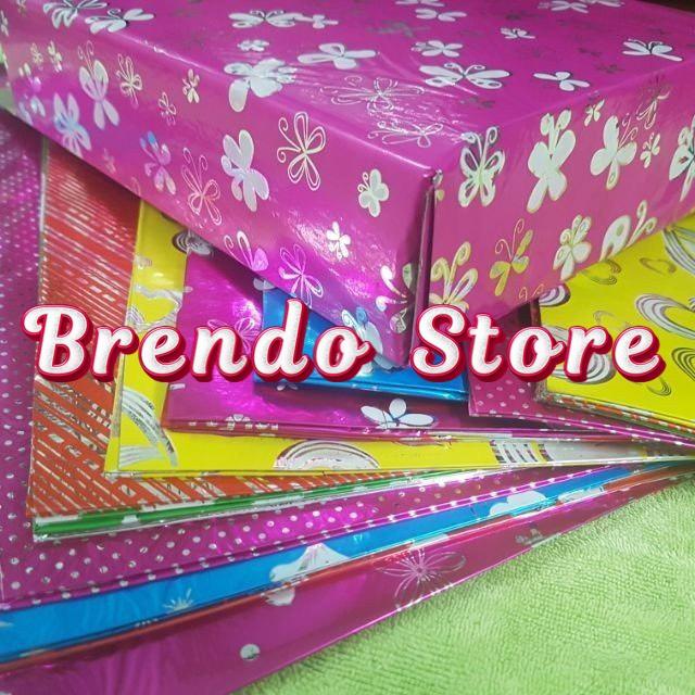 Combo 20 cái hộp quà xếp sẵn bọc giấy kiếng hình hộp chữ nhật - VPP Brendo