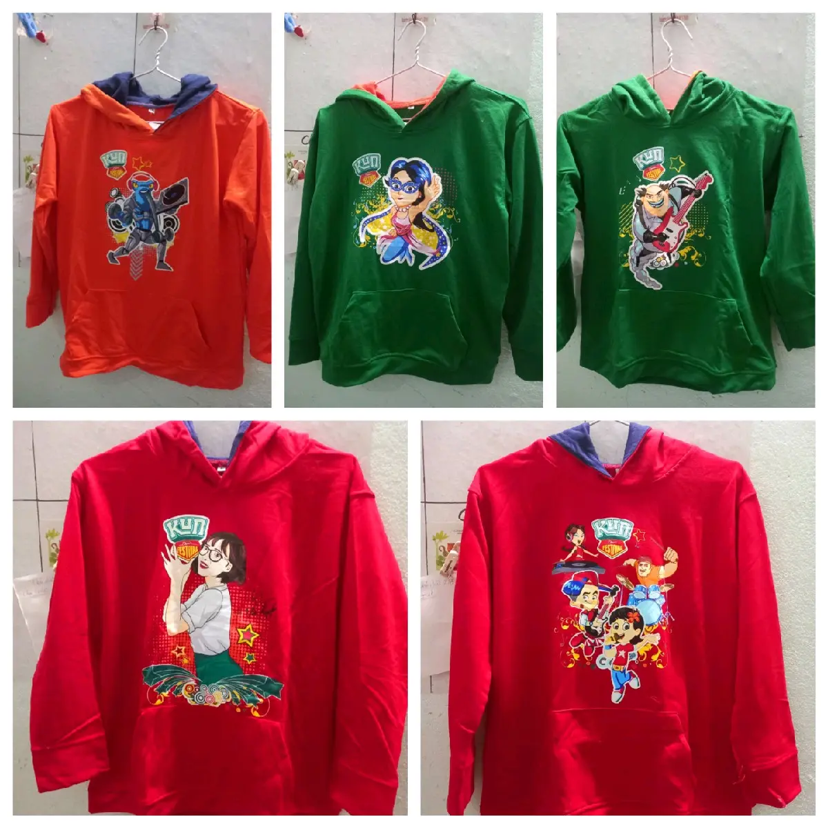 Áo khoác hoodie Dạ quang Kun cho trẻ màu sắc  tươi sáng dày dặn giữ ấm