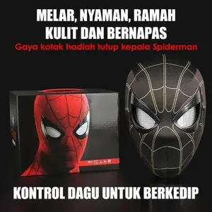 【Duffy toys】（Bisa Berkedip）Topeng Spiderman Mask / Topeng Mask Spiderman Headgear Superhero Chin Control Cosplay / Spiderman No Way Home Party Hats & Masks / Hadiah Anak-anak Dewasa  / Topeng Spiderman Anak / Topeng Spiderman Dewasa/Topeng Spiderman Merah