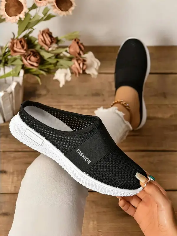 Women's Fashionable Solid Color Mules, Casual Soft Platform Slip on Walking Shoes, Breathable Comfortable Shoes for Daily Wear for Women & Girls 4