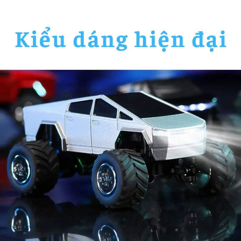 Xe Bán Tải Địa Hình Mini Tỉ Lệ 1:64, Không Bị Trùng Sóng, Có Giảm Sóc 4 Bánh, Khung Vỏ Hợp Kim Chắc Chắn, Có Đèn Trước Đèn Sau Đèn Gầm Với 3 Nấc Tốc Độ, Leo Dốc Cực Khỏe 2