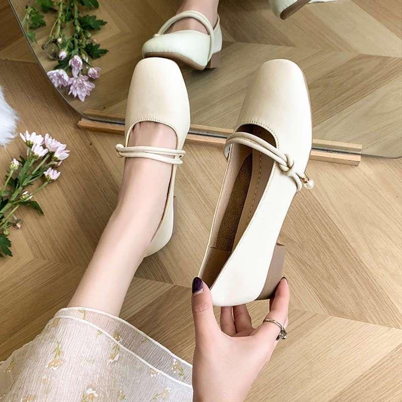 Product Introduction of Giày Nữ, Quý Cô Cổ Tích Nhẹ Nhàng, Sang Trọng, Phong Cách Hàn Quốc, Màu Trơn Áo Mặc Bên Ngoài, Dễ Phối Đồ, Giày Thường Ngày, Có Da Chống Trượt, 2024 9