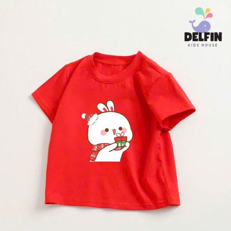 Áo thun bé gái, bé trai ngắn tay Noel Merry Christmas Delfinkid cotton 4 chiều chính phẩm từ 10-30kg 3