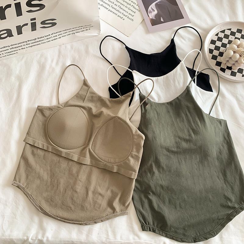Product Introduction of Áo Vest Không Dây Hở Lưng, Màu Trơn Có Đệm Ngực, Áo Ống Ôm Sát Áo Sơ Mi Cơ Sở Ngắn, Cô Gái Nóng Bỏng Dễ Thương Và Gợi Cảm 20