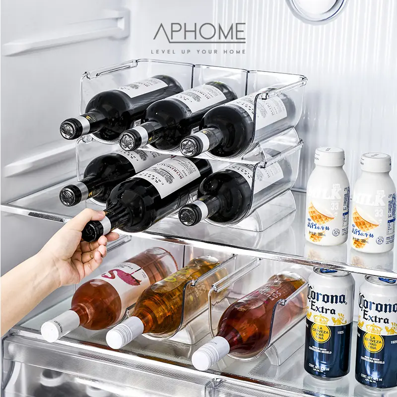APHOME Rak Botol Minuman Susun Transparan Bottle Holder Organizer Storage Rack Stackable WINI 0