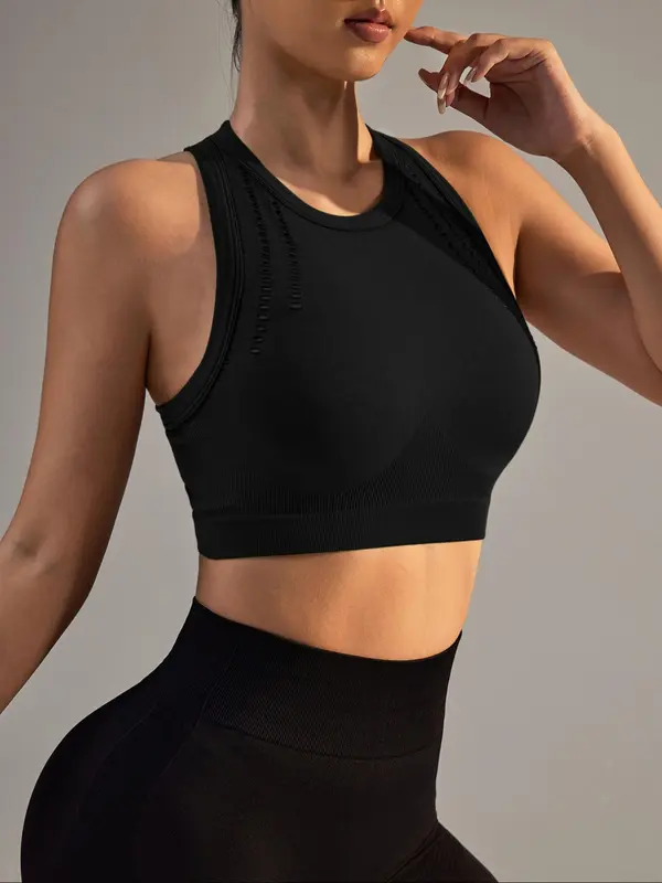 Women's Solid Color Racer Back Sports Singlet, Breathable Quick Drying Sports Tank Top, Gym Clothes, Workout Clothes, Ladies Sportswear for Indoor Outdoor Wear, Gymclothes 8