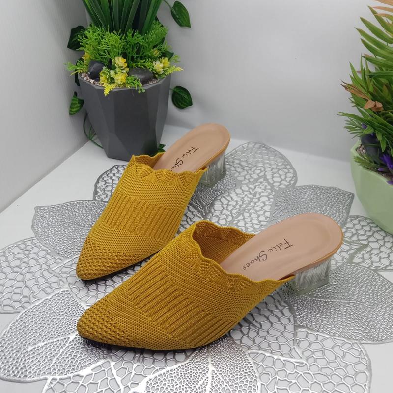 SANDAL HEELS HAK KACA 5CM TRENDY CASUAL TERBARU DR-01 Shoes Wanita Sendal 1