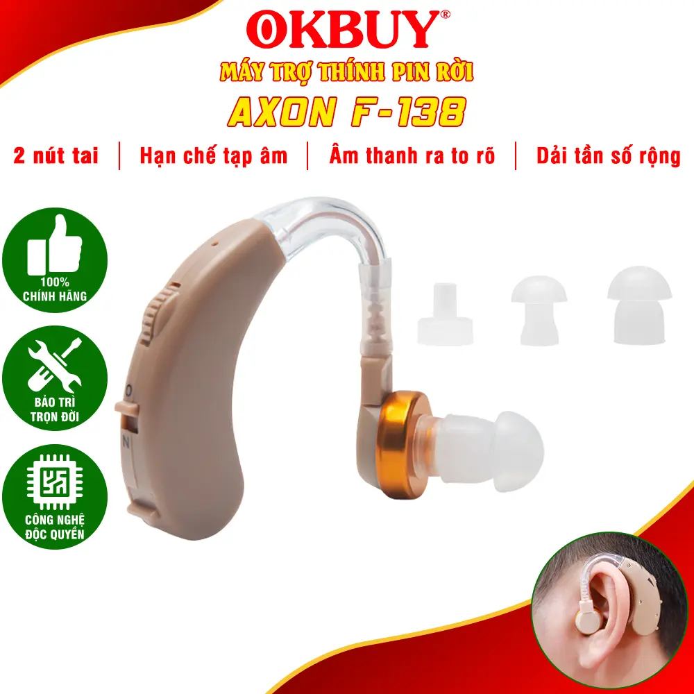 Máy trợ thính không dây Axon F-138 - Thiết bị hỗ trợ thính giác cho người lớn tuổi