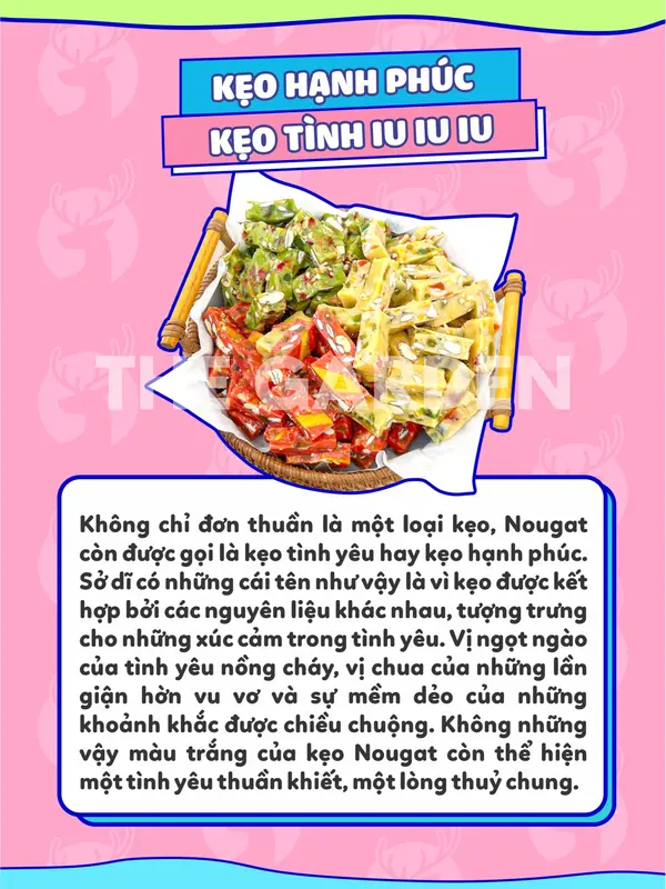 Set Kẹo Nougat Hạnh Phúc THE GARDEN thành phẩm 60 viên 15 nguyên liệu  Ăn Vặt Chua Candy Snack 3