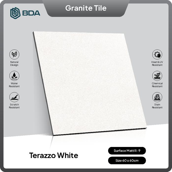 Gambar BDA Granite Tile Granit 60X60 Keramik Lantai Keramik Dinding Terazzo White dari BDA Granite Tile Kab. Tangerang Tokopedia