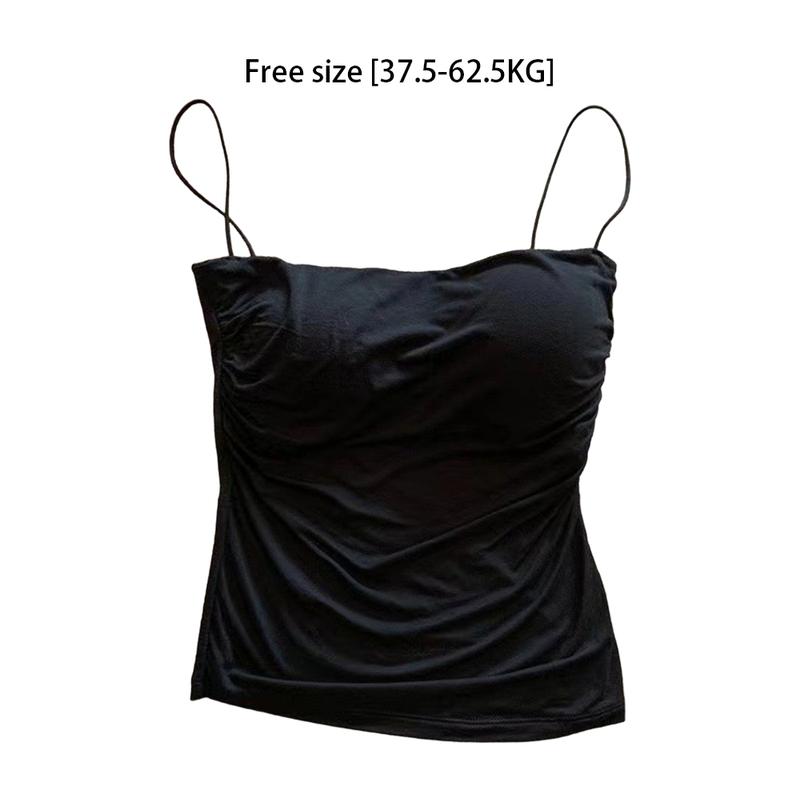 Product Introduction of Áo Ba Lỗ Áo Yếm Nữ Mùa Hè, Bộ 2 Chiếc, Đệm Ngực, Đồ Lót Chống Ánh Sáng, Dây Đeo Spaghetti Phong Cách Cơ Bản Thường Ngày Dây Đeo Mỏng 0