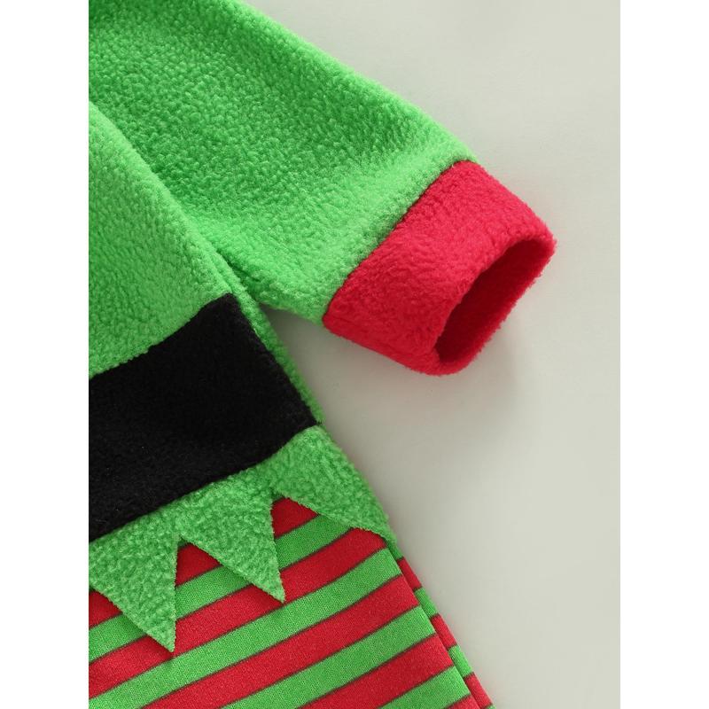 Product Introduction of Baby Christmas Romper Stripe Patchwork Hooded Winter Jumpsuits 26