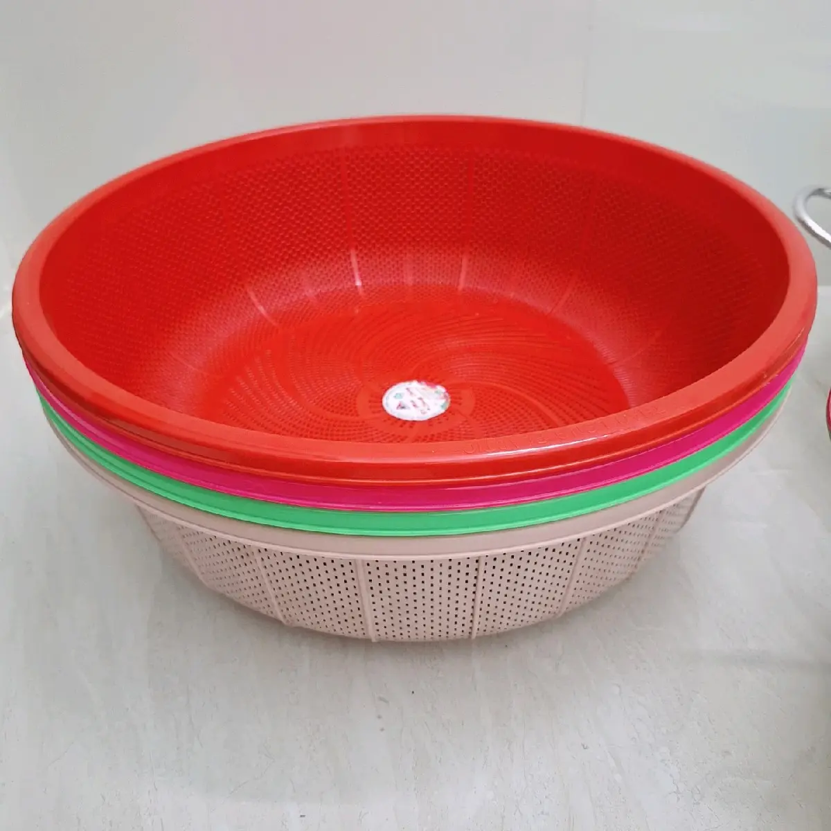 rổ màu sen 50cm nhựa loại 1 (rổ gạo lỗ nhỏ)