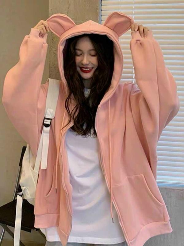 ÁO HOODIE - ÁO KHOÁC NỈ NGOẠI Dây full zip (Ảnh Thật) HOOIDE MỚI HỌA TIẾT TAI THỎ