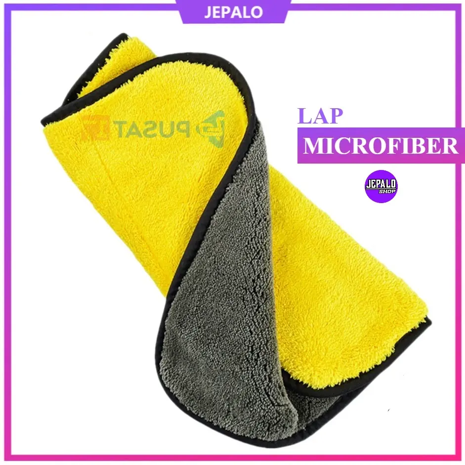LAP KAIN MICROFIBER 40X30 CM 400GSM KAIN LAP KUNING MOBIL MOTOR 2 SISI KAIN MIKROFIBER / OTOMOTIF TOWEL / JEPALO SHOP MAKASSAR Cleaning