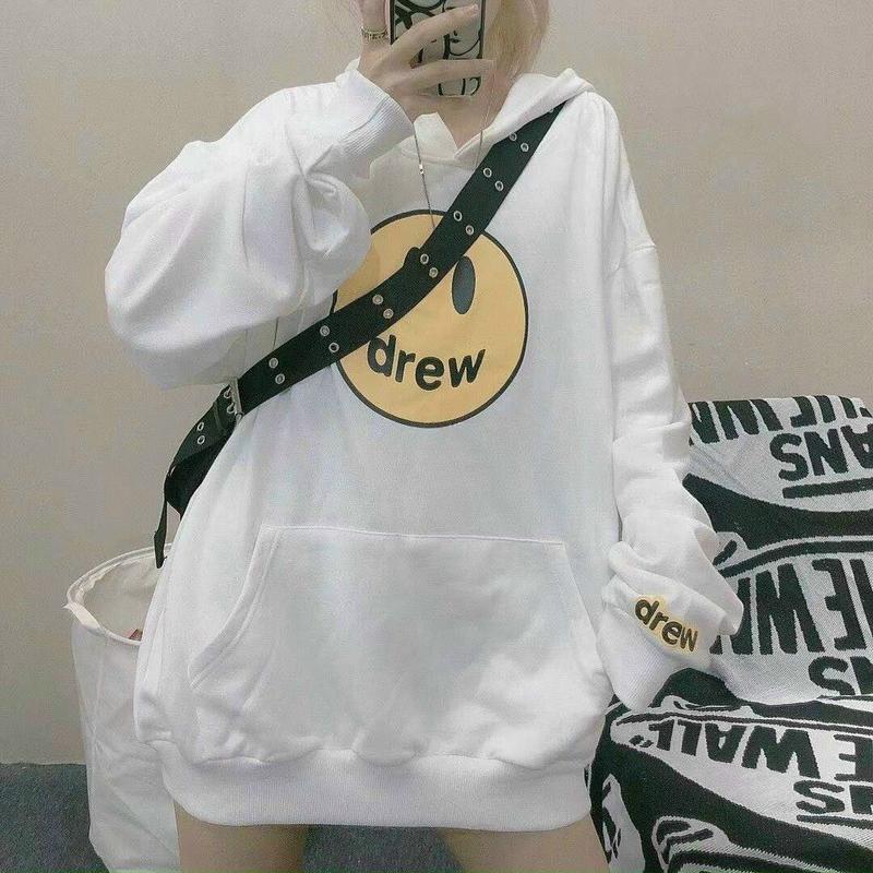 Áo Khoác Hoodie Cặp Nam Nữ In Mặt Cười Drew Cá Tính Trẻ- Phong Cách Người Việt 2023 4