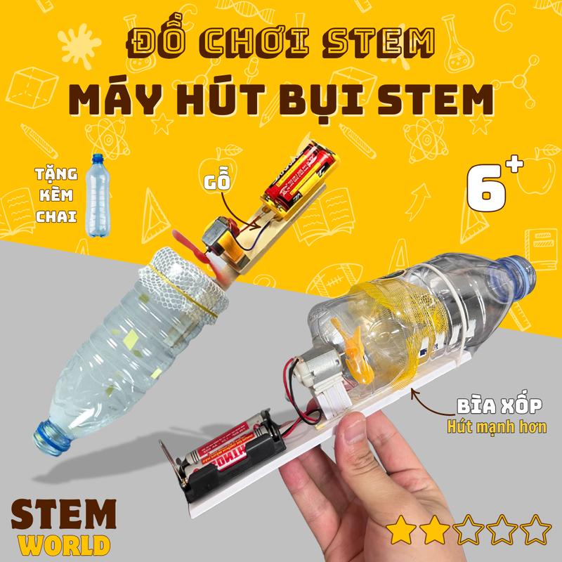 Đồ Chơi STEM Máy Hút Bụi Mini tự lắp ráp DIY đồ chơi thông minh trí tuệ giáo dục khoa học chất liệu an toàn cho trẻ