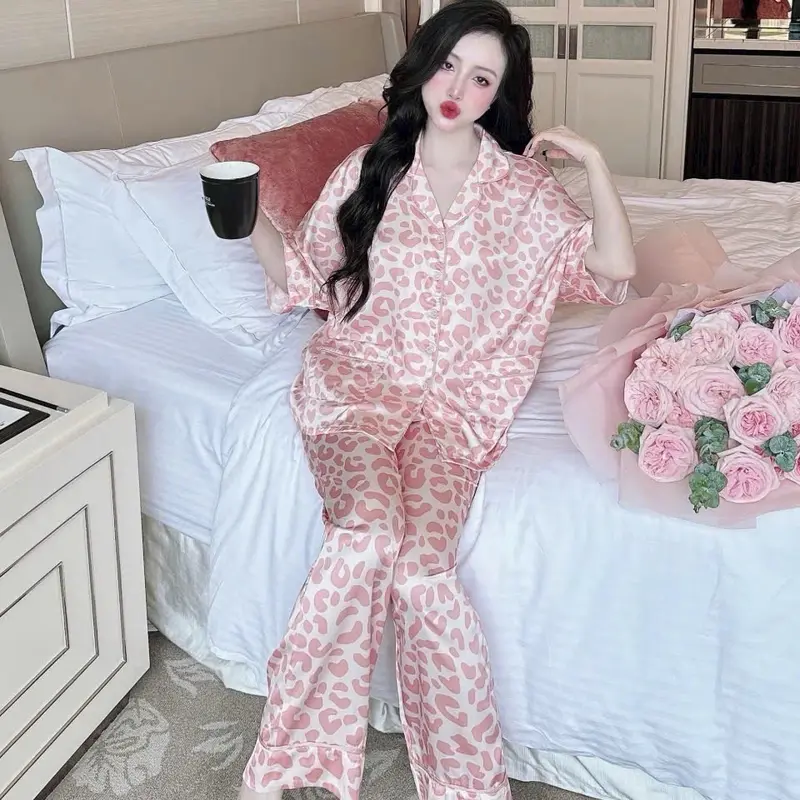Đồ Bộ Pijama Form Cánh Dơi Chất Lụa Latin Mịn Đi Viền Bigzize 50-80kg Nữ 4