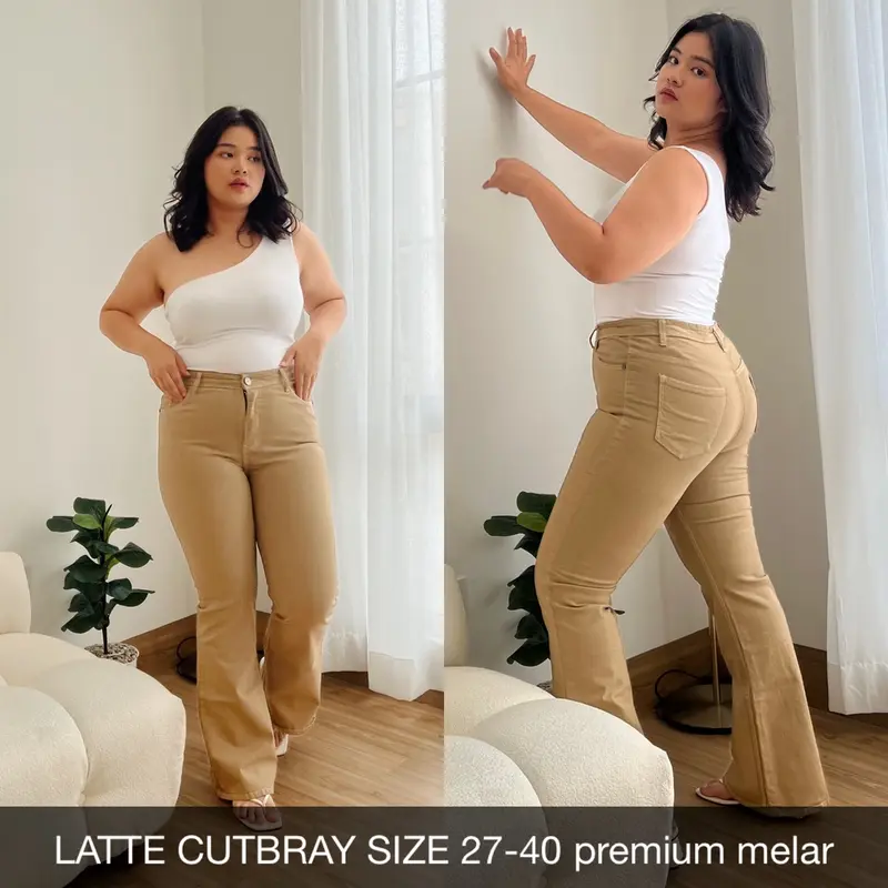 Celana Jeans Cutbray Wanita Super Jumbo Nyaman Variasi Panjang Denim Dewasa Cewek 0