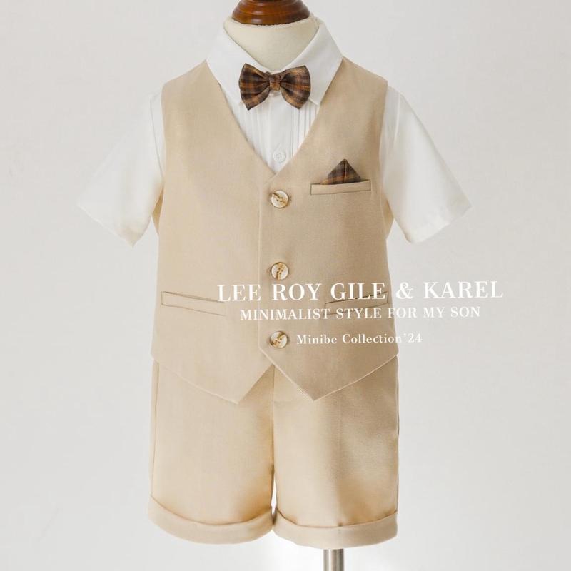 Bộ Quần áo Gile Thiết kế cho Bé trai dự tiệc | Áo Gile Quần Short Leeroy 1