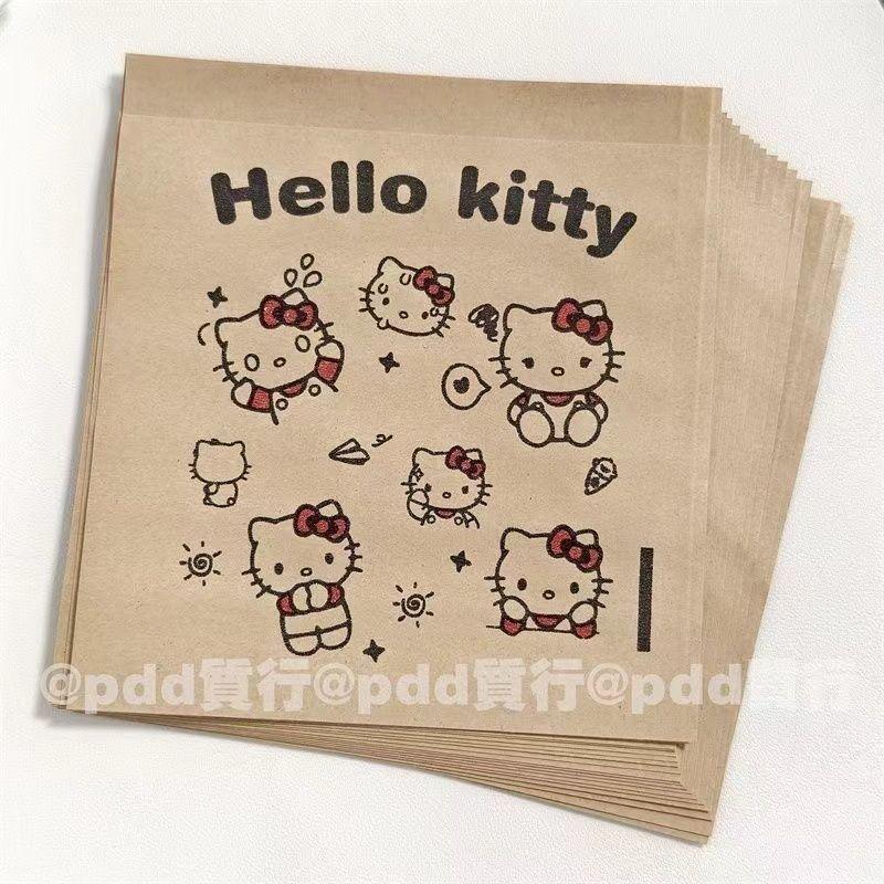 Túi giấy Kraft, Thiết kế Hello Kitty, Opaque, Niêm phong tự động, Dày và dung tích lớn, Thích hợp để đóng gói, Vật liệu đóng gói, Túi quà, Năm 2025 5