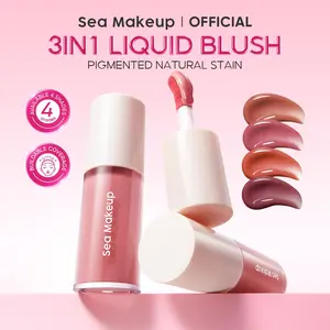 Sea Makeup Vibrant Flushed Liquid Blush On Cair - Pink Mauve Pewarna Wajah 6ml Aman untuk Kulit Berjerawat Natural Look