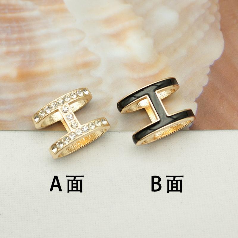 Khóa Chữ Cái Khăn Quàng Zircon, Còn Hàng, Thiết Kế Hai Sử Dụng, Thời Trang Đơn Giản, Màu Đen Và Trắng Có Thể Đảo Ngược, Khóa Khăn Choàng, Khóa Khăn Quàng Cổ Vuông Nhỏ Trang Trí 6