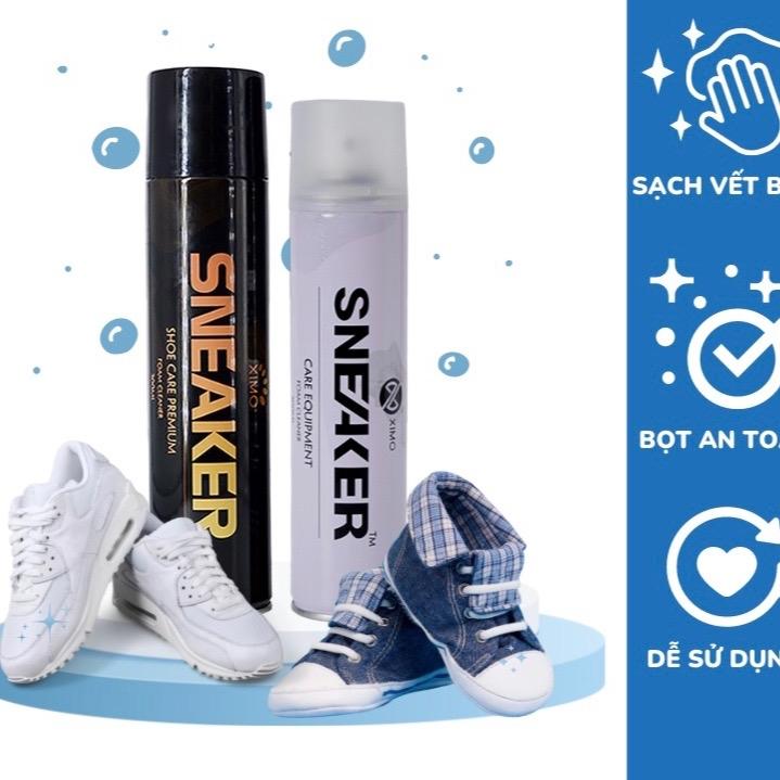 Combo 2 chai xịt vệ sinh giày Sneaker 1 chai xịt giặt khô giày + 1 chai xịt khử mùi cao cấp tặng 1 chai xịt khử mùi khử khuẩn Nano Nam xit giay x it si đen xiduong aoda chaixit bot preservation supplies