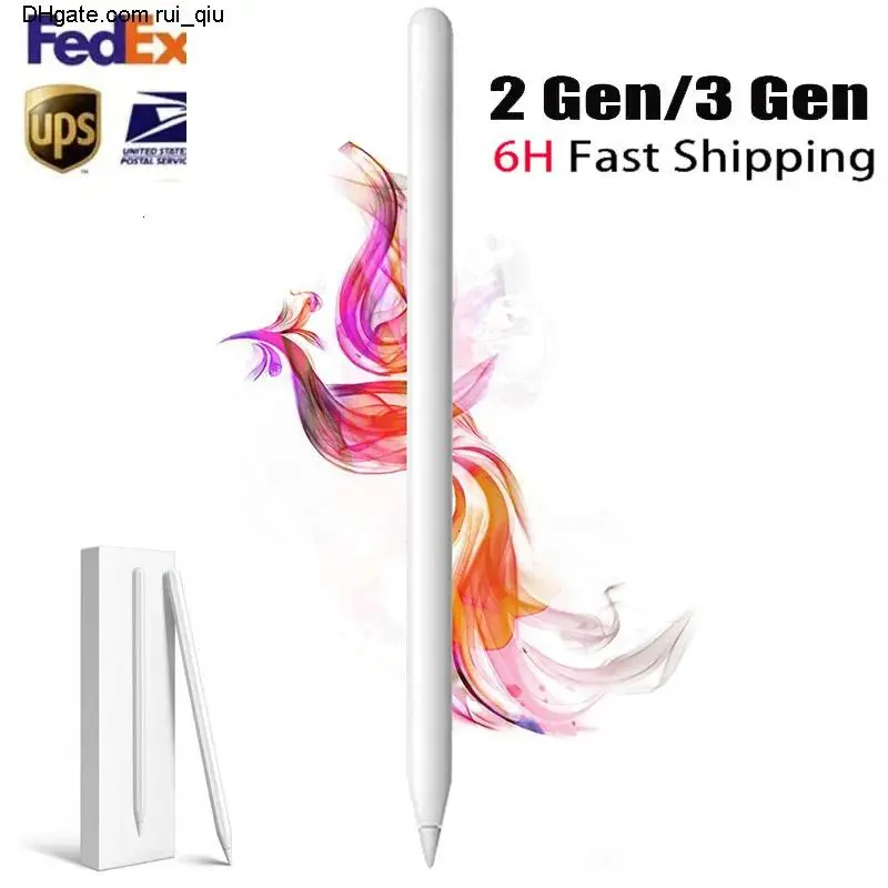 apple pencil For 2nd generation Cell Phone Stylus Pens for Apple iPad Pro 11 12.9 10.2 Mini6 Air4 7th 8th 3rd generation Wireless Charging Touch Screen Pens white with box