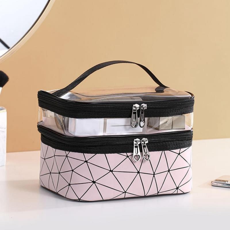 Product Introduction of Double Portable Large Capacity Makeup Bag Korean Version Ringer Travel Multifunctional Toiletry Bag Portable Storage Bag 5