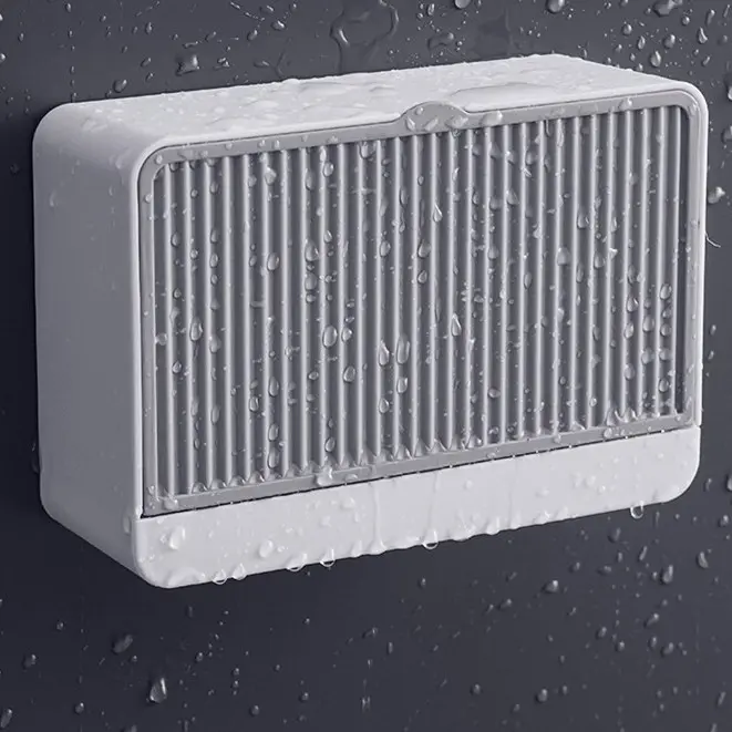 Wall Soap Tempat Sabun Batang Kamar Mandi Dinding Tempel Dapur Wastafel Drain Box Soap Multifunction Bar Soap Box Anti Debu Air Dust Proof Waterproof Dengan Pengering Soap Bar Organizer Open Flip 3