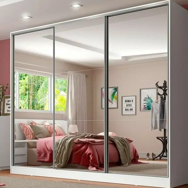 Lemari sliding 3 pintu Lemari Pakaian Alumunium 4 Pintu Kaca Riben ORIGINAL 0