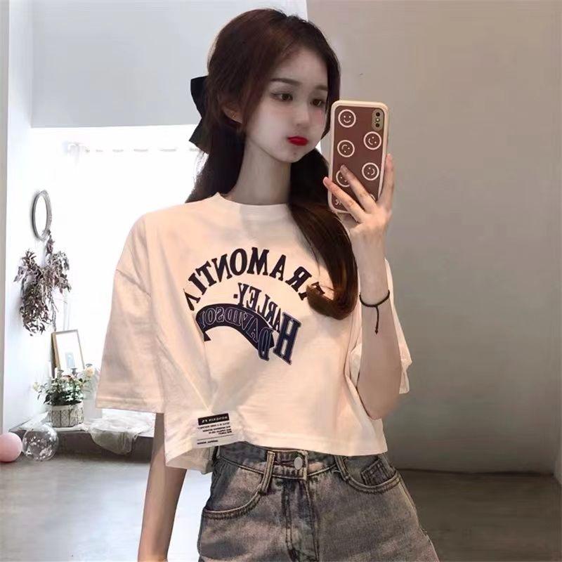 Áo Thun ngắn Tay In Hình, Hàng Mới Về, Dành Cho Nữ, Thiết Kế Đẹp, Phong Cách Hàn Quốc, Dáng Rộng Vừa Vặn, Dáng Ôm, Cạp Cao, Áo Ngắn Hở Eo, DY-TX-280