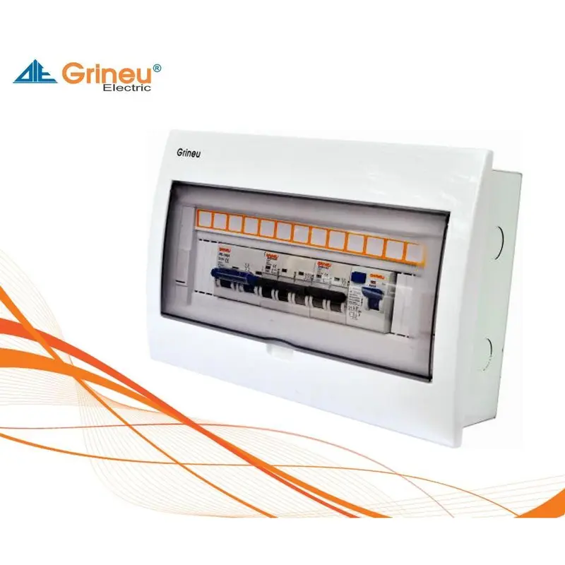 Tủ điện âm tường mặt tranh Grineu GPL 2/4, 3/6, 4/8, 8/12-TR 7