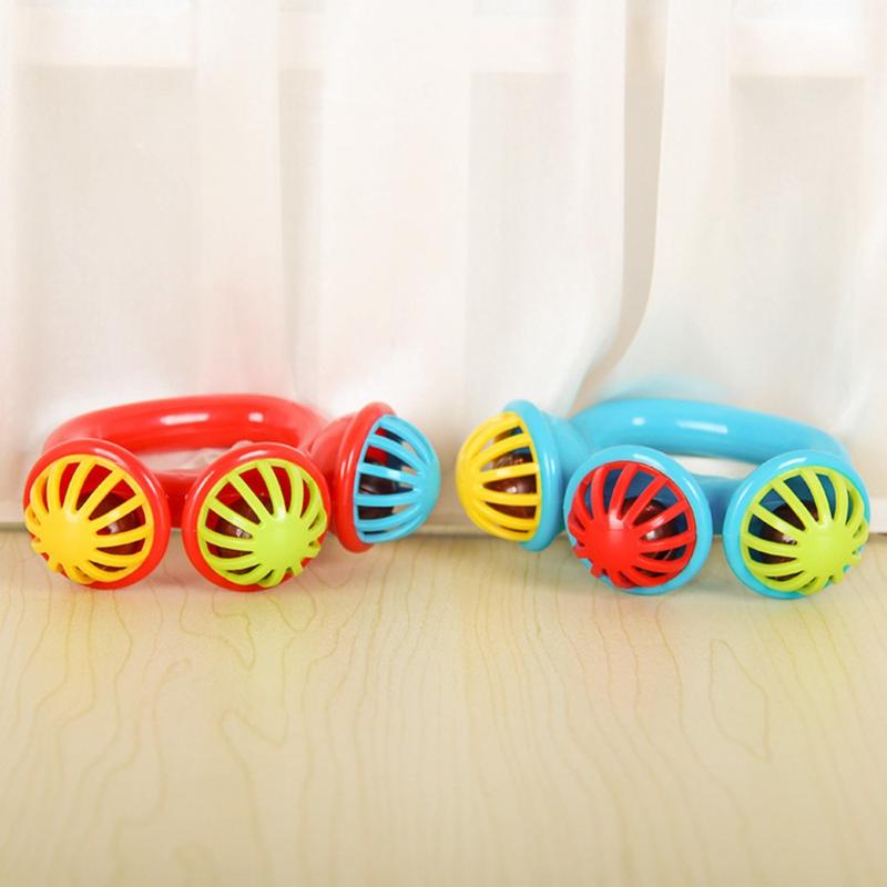 Baby Rattles Infants and Young Children Are Soothing Bells 0-3 Years Old Shake The Three-head Bell Color Baby Hand Grab The Bell 2