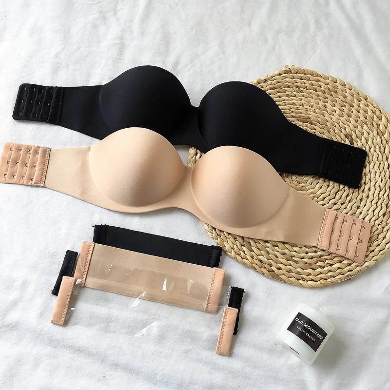 Combo 2 Áo Ngực nữ Không Dây Chống Tuột - Top Áo Cup Ngực Mút Mỏng ( tặng kèm dây trong ) Kem   Women  Bra A218