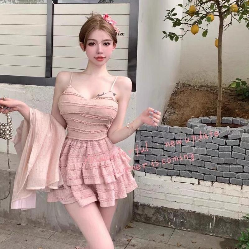 BIGSIZE HIẾU HIẾU (55-95KG) - Set bộ nữ 3 món xốp Áo ren 2 dây chân váy tầng + Áo sơ mi tay dài cực hot