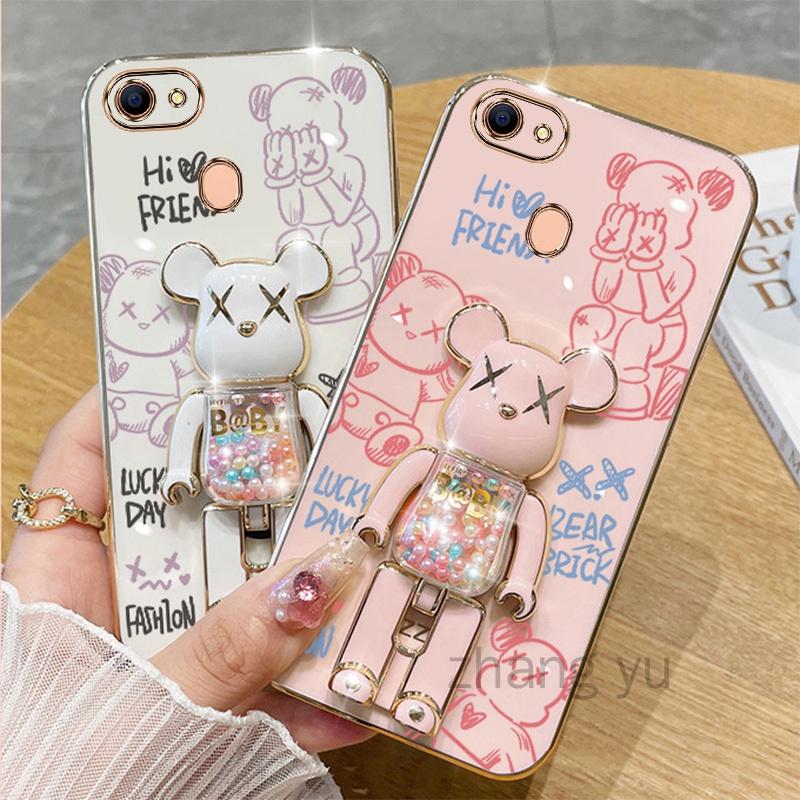 Vỏ OPPO F5 OPPO F7 F5 Youth F9 PRO, vỏ điện thoại TPU 3D, giá đỡ gấu kẹo, Ốp Điện Thoại , vỏ mềm mạ điện siêu mỏng, vỏ chống sốc, ốp lưng điện thoại