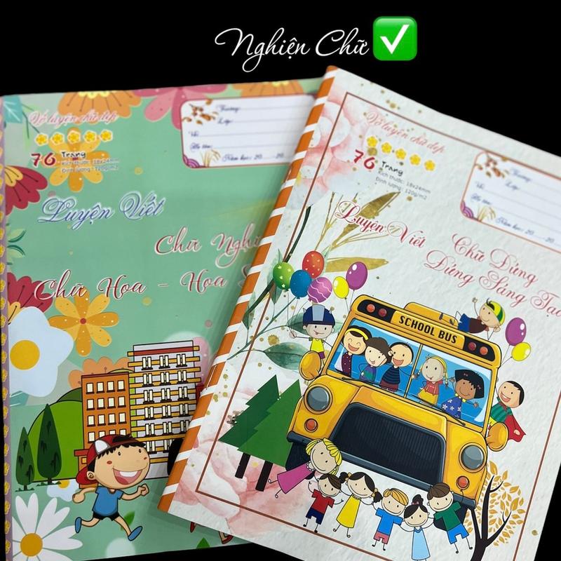 Vỡ luyện chữ đứng nghiêng sáng tạo