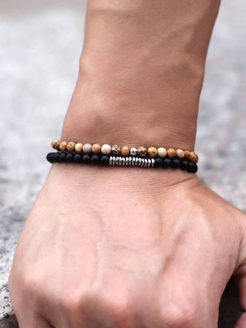 Product Introduction of Men's Boho Style Beaded Bracelet, Fashion Minimalist Matching Bracelet, Trendy All-match Vintage Jewelry As Birthday Gift for Men for Daily Decor 14