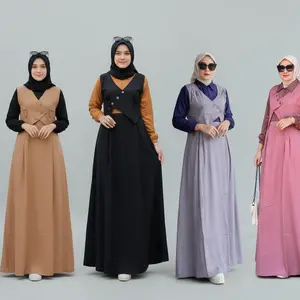 Gamis Amanda Adiva Rayon Twill Premium Vest Nempel (Free Pouch, Goodie Bag)