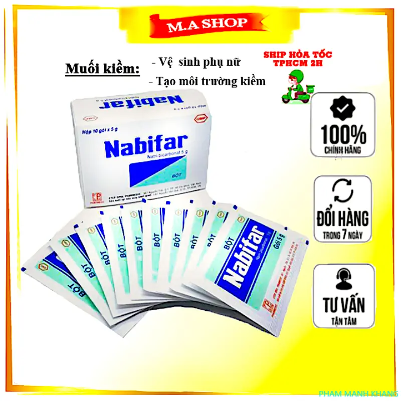 PHAM MANH KHANG Muối kiềm Nabifar tạo môi trường kiềm và vệ sinh phụ nữ hàng ngày - Ma Shop