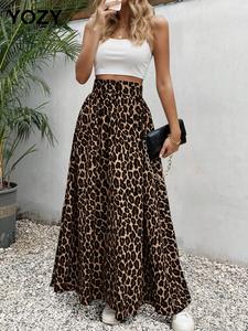 YOZY Women's Leopard Print Skirt, Casual Fashion Skirt for Daily Wear, Ladies Bottoms for All Seasons