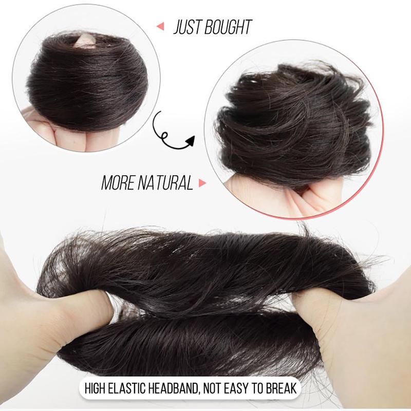 Product Introduction of Bun head wig female real hair natural bouffant scrunchie bract head lazy man disc hair artifact fake antique hair simulation 7