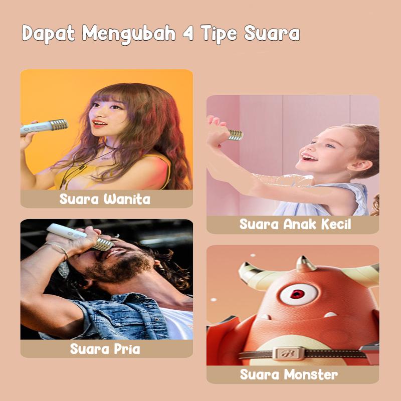 Speaker Bluetooth Karaoke Dan Mic Portable Dengan Lampu LED RGB / Portable Karaoke Bluetooth Speaker With RGB 2