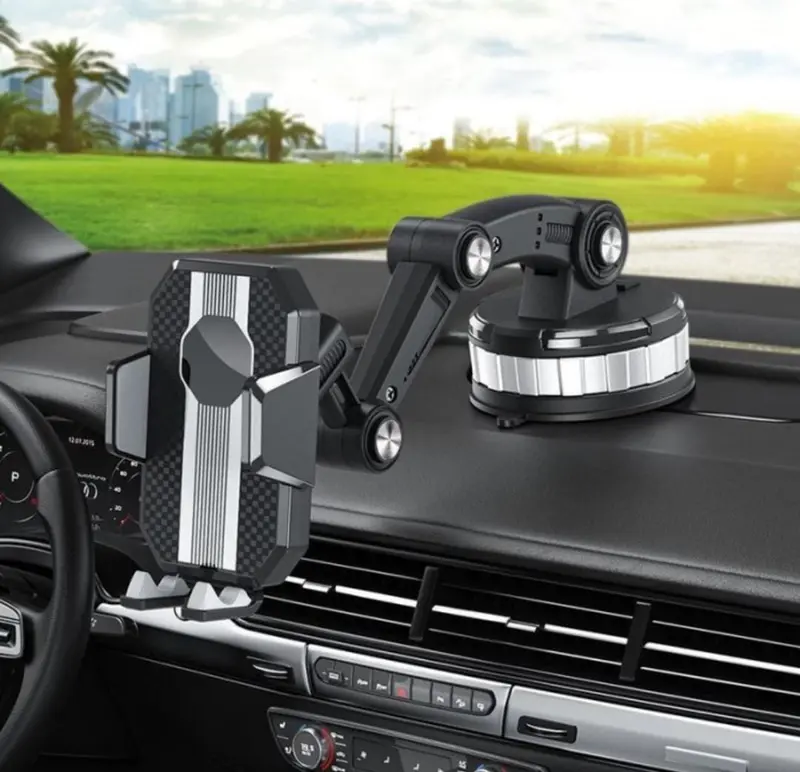 Holder hp mobil 4 in 1 NC61 Dudukan handphone universal original untuk pemasangan di dashboard kaca meja lemari bisa potrait landscap 1
