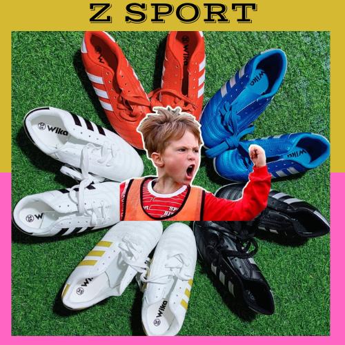 Giày 3 sọc Wika trẻ em Tặng Tất, giày đá bóng ,giày đá banh trẻ em tặng tất