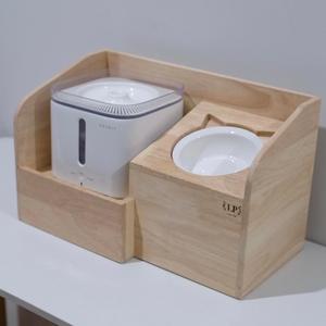 A5.1 โต๊ะอาหารสัตว์เลี้ยง ที่วางน้ำพุ ถ้วยอาหารสัตว์เลี้ยง แมว สุนัข แบบยกสูง 15 cm ไม้เกรดA แข็งแรง สวยงาม