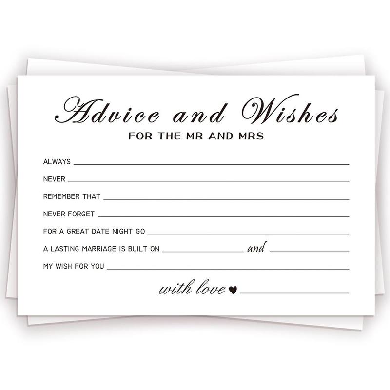 Wedding Party Advice & Wishes Card, 50pcs/set Wedding Dinner Event Table Decoration Writable Card, Wedding Blessing Card 2