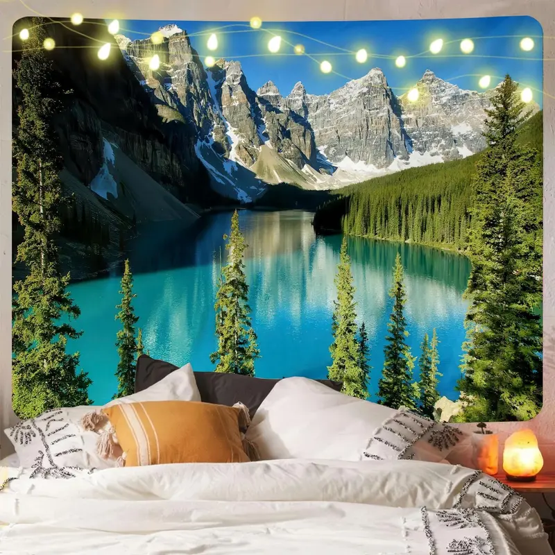 Landscape Pattern Tapestry, Nature Landscape Tapestry, Wall Hanging Tapestry, Wall Art for Home Living Room Bedroom Office Decoration 3